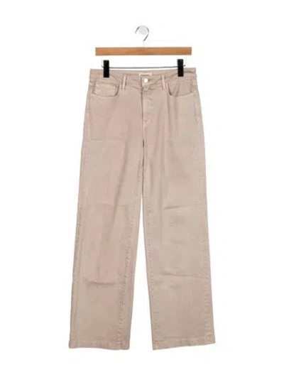 Pre-owned L'agence High-rise Wide Leg Jeans In Neutral