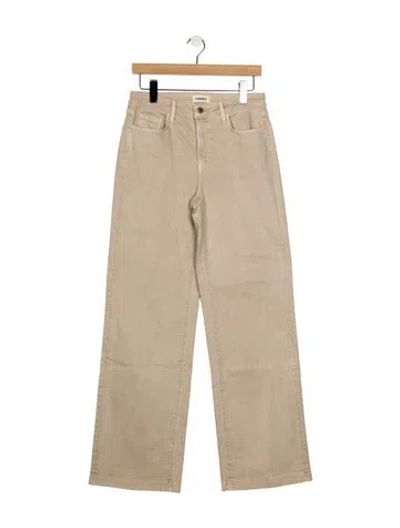 Pre-owned L'agence High-rise Wide Leg Jeans In Neutrals