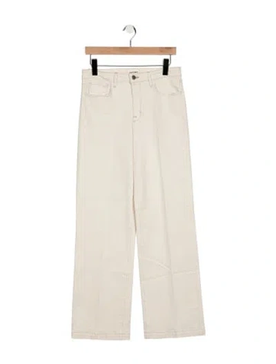 Pre-owned L'agence High-rise Wide Leg Jeans In White