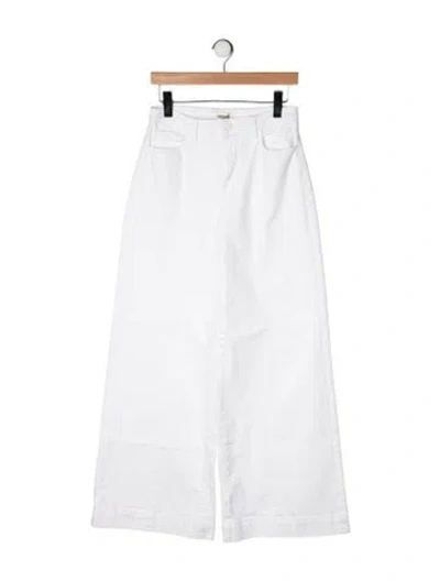 Pre-owned L'agence High-rise Wide Leg Jeans In White