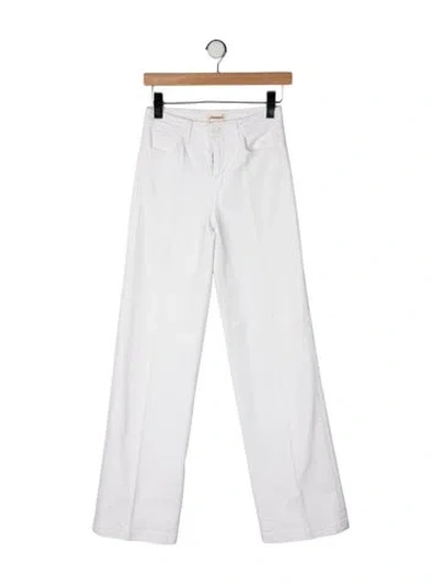 Pre-owned L'agence High-rise Wide Leg Jeans In White