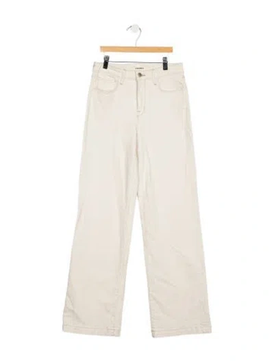 Pre-owned L'agence High-rise Wide Leg Jeans In White