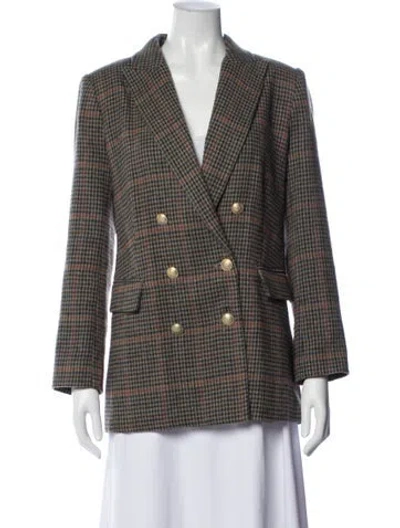 Pre-owned L'agence Houndstooth Print Blazer In Multi
