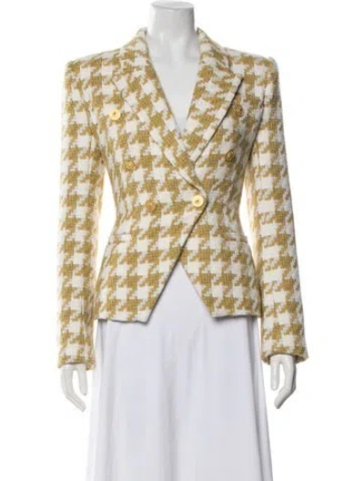 Pre-owned L'agence Houndstooth Print Blazer In Multicolor