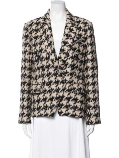 Pre-owned L'agence Houndstooth Print Blazer In Multicolor