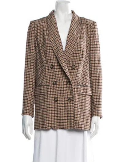 Pre-owned L'agence Houndstooth Print Blazer In Multicolor