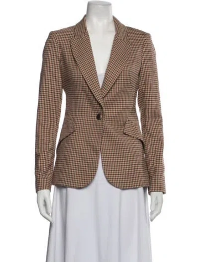Pre-owned L'agence Houndstooth Print Blazer In Multicolor
