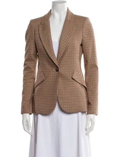 Pre-owned L'agence Houndstooth Print Blazer In Neutral