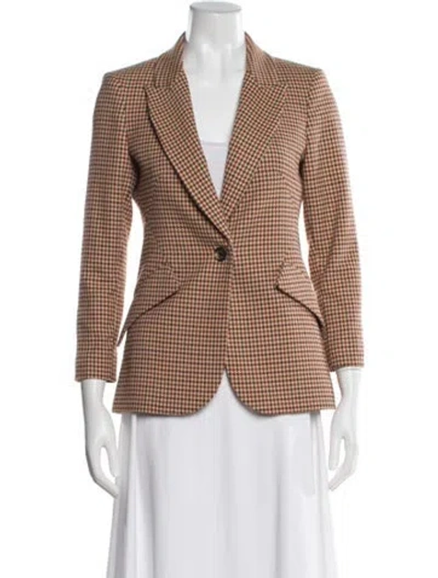 Pre-owned L'agence Houndstooth Print Blazer In Neutral