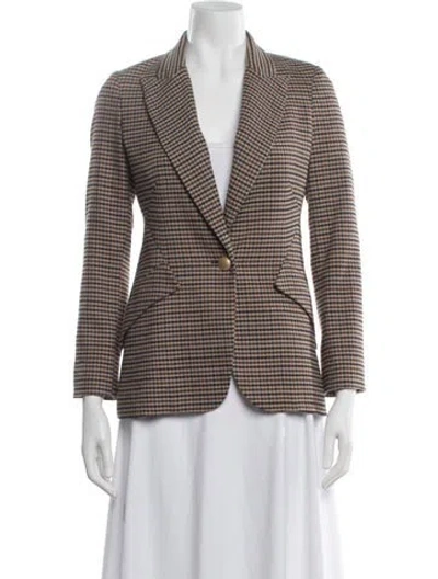 Pre-owned L'agence Houndstooth Print Blazer In Neutrals