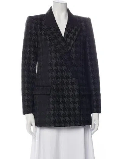 Pre-owned L'agence Houndstooth Print Blazer W/ Tags In Black