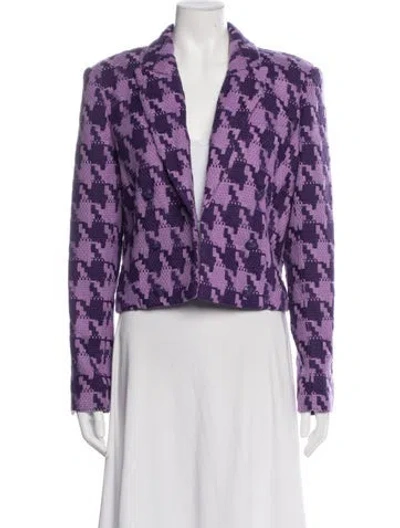 Pre-owned L'agence Houndstooth Print Blazer W/ Tags In Purple