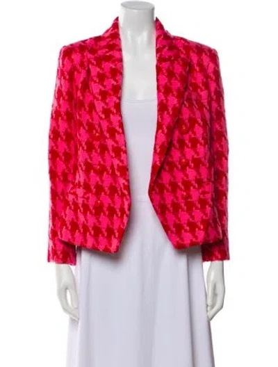 Pre-owned L'agence Houndstooth Print Blazer W/ Tags In Red