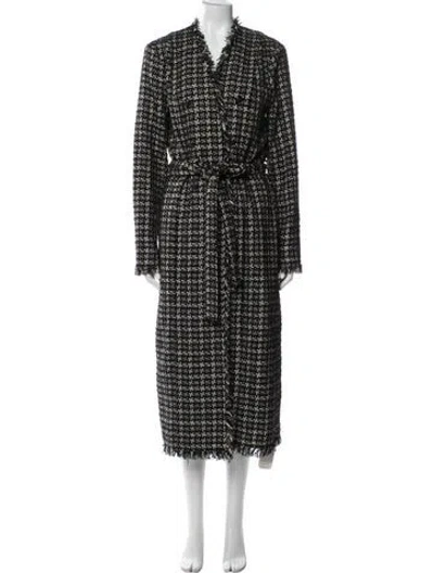 Pre-owned L'agence Houndstooth Print Coat In Black