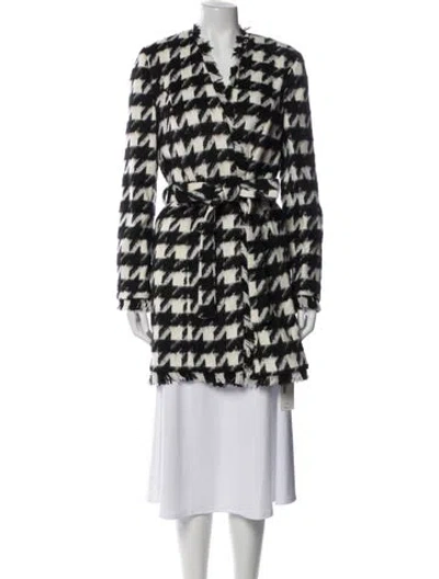 Pre-owned L'agence Houndstooth Print Coat W/ Tags In Black