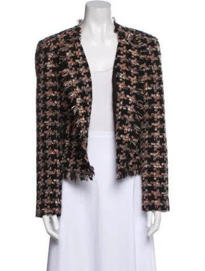 Pre-owned L'agence Houndstooth Print Evening Jacket In Black