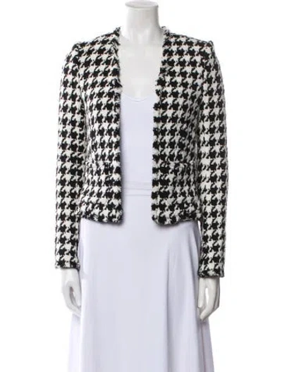 Pre-owned L'agence Houndstooth Print Evening Jacket In Neutral
