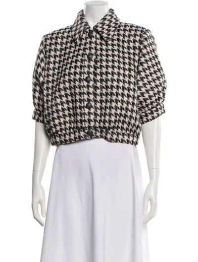 Pre-owned L'agence Houndstooth Print Jacket In Multi