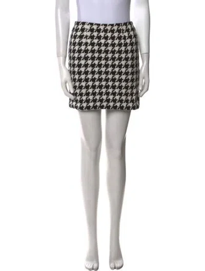 Pre-owned L'agence Houndstooth Print Mini Skirt In Multi
