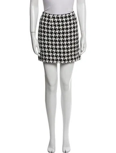 Pre-owned L'agence Houndstooth Print Mini Skirt In Multi