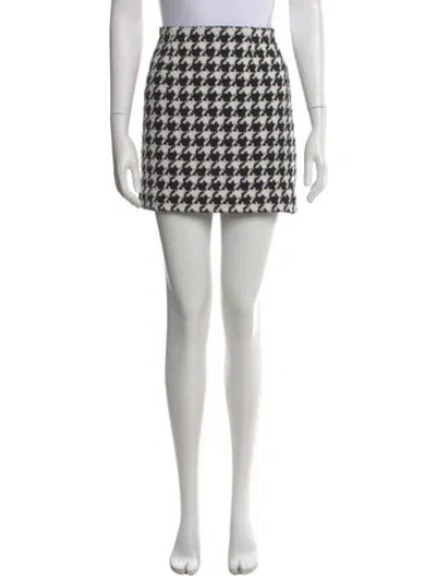 Pre-owned L'agence Houndstooth Print Mini Skirt In Multi