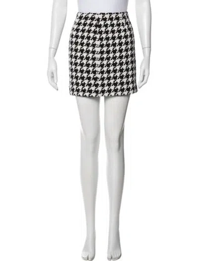 Pre-owned L'agence Houndstooth Print Mini Skirt In Multi