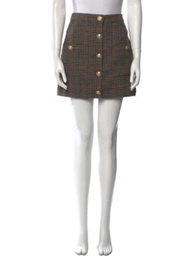 Pre-owned L'agence Houndstooth Print Mini Skirt W/ Tags In Neutral