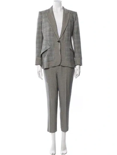 Pre-owned L'agence Houndstooth Print Pantsuit In Brown