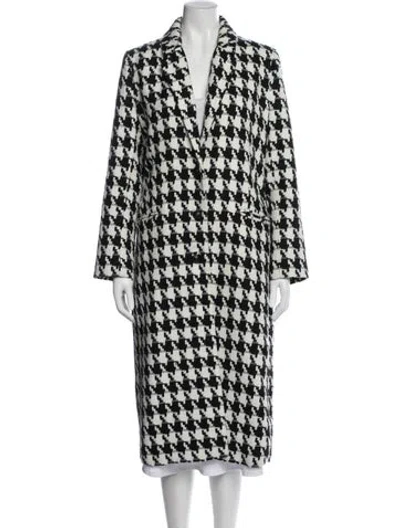 Pre-owned L'agence Houndstooth Print Peacoat In Black