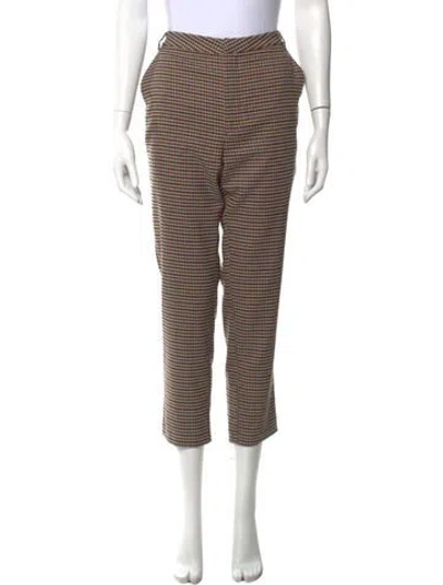 Pre-owned L'agence Houndstooth Print Straight Leg Pants