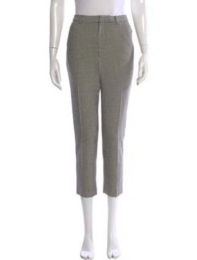 Pre-owned L'agence Houndstooth Print Straight Leg Pants In Neutral
