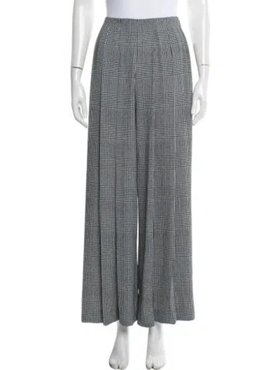 Pre-owned L'agence Houndstooth Print Wide Leg Pants W/ Tags In Black
