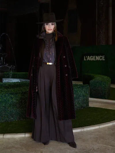 L'agence Icelyn Faux Fur Coat In Black