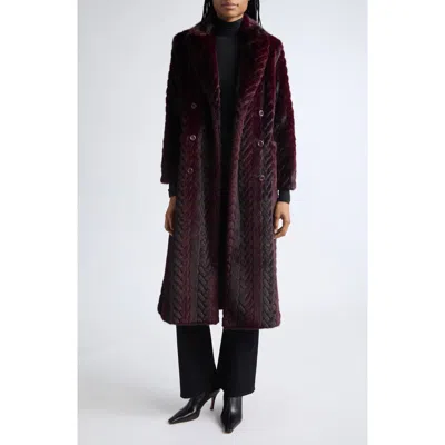 L'agence Icelyn Faux Fur Long Coat In Black