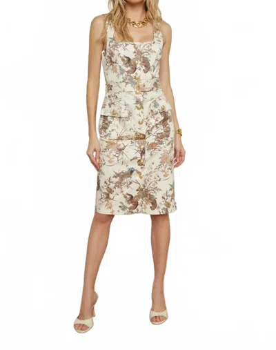 L'agence Idy Jungle Print Belted Dress In Ecru Multi Tapestry Jungle
