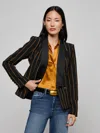 L'agence Imogen Satin Lapel Blazer In Multi