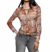 L'agence Indiana Mesh Blouse In Multi Collage In Multi