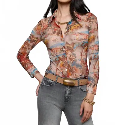 L'agence Indiana Mesh Blouse In Multi Collage