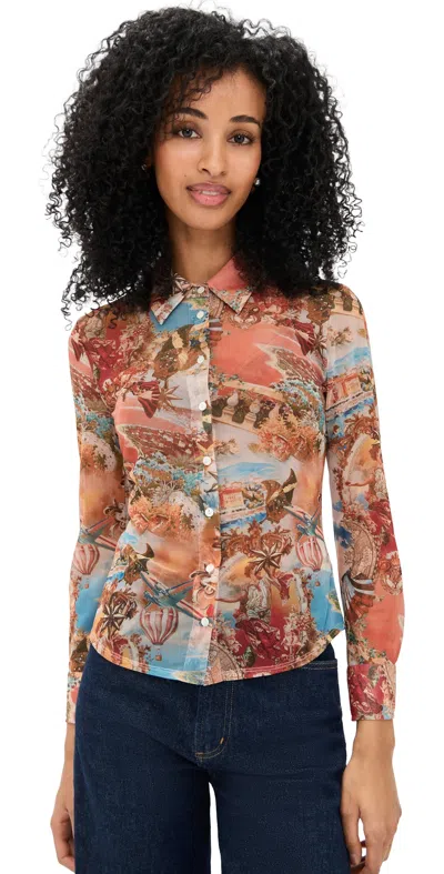 L'agence Indiana Fitted Blouse Multi Collage