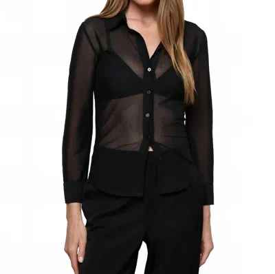 L'agence Indiana Fitted Mesh Blouse In Black