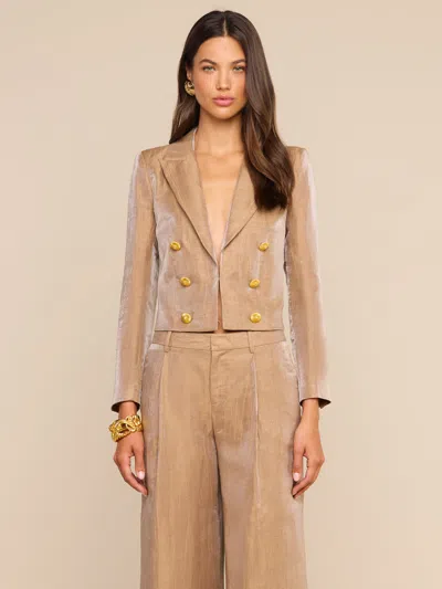 L'agence Inez Cropped Blazer In Neutral