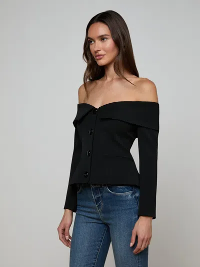 L'agence Ingrid Blazer Top In Black