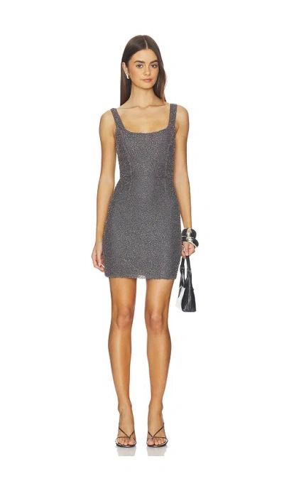 L'agence Inori Beaded Mini Dress In Gray