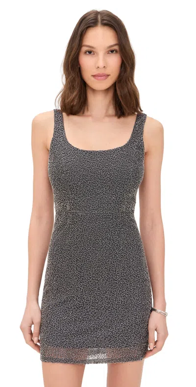 L'agence Inori Beaded Mini Dress Gunmetal In Gray