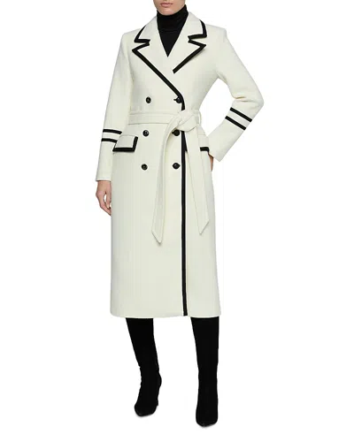 L'agence Irene Military Wool Blend Long Coat In Neutral