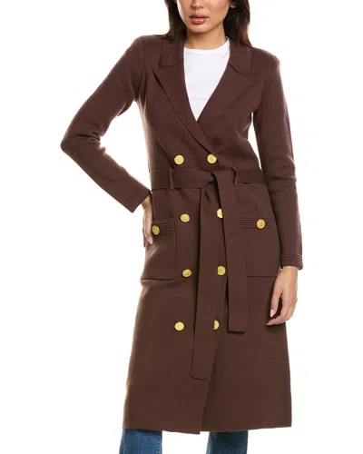 L'agence Isabel Knit Coat In Burgundy