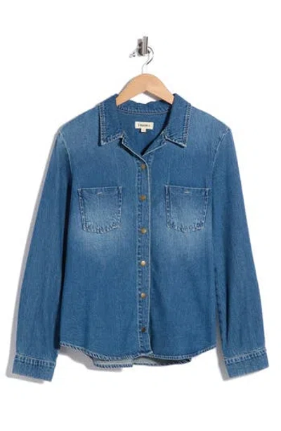 L'agence Isla Cotton Denim Snap-up Shirt