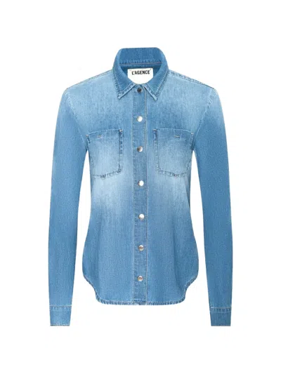 L'agence Isla Denim Shirt In Blue