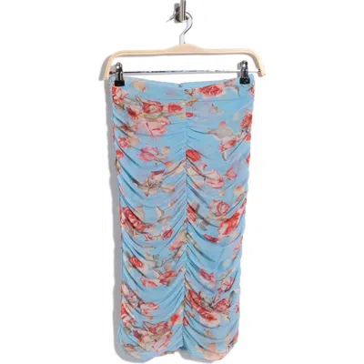 L'agence Isodora Mesh Midi Skirt In Blue