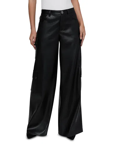 L'agence Isolde Faux Leather Cargo Pants In Black